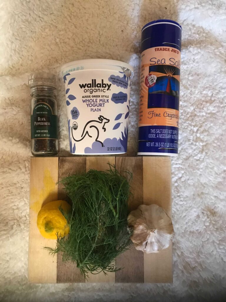 Tzatziki ingredients