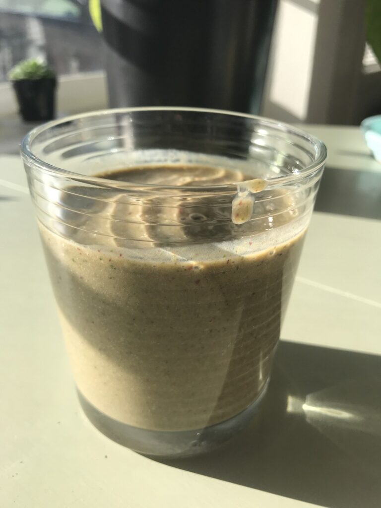 Green smoothie in glass