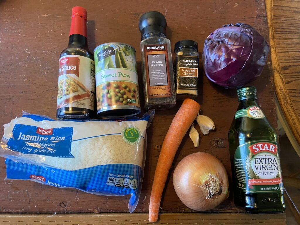 Garden stir fry ingredients