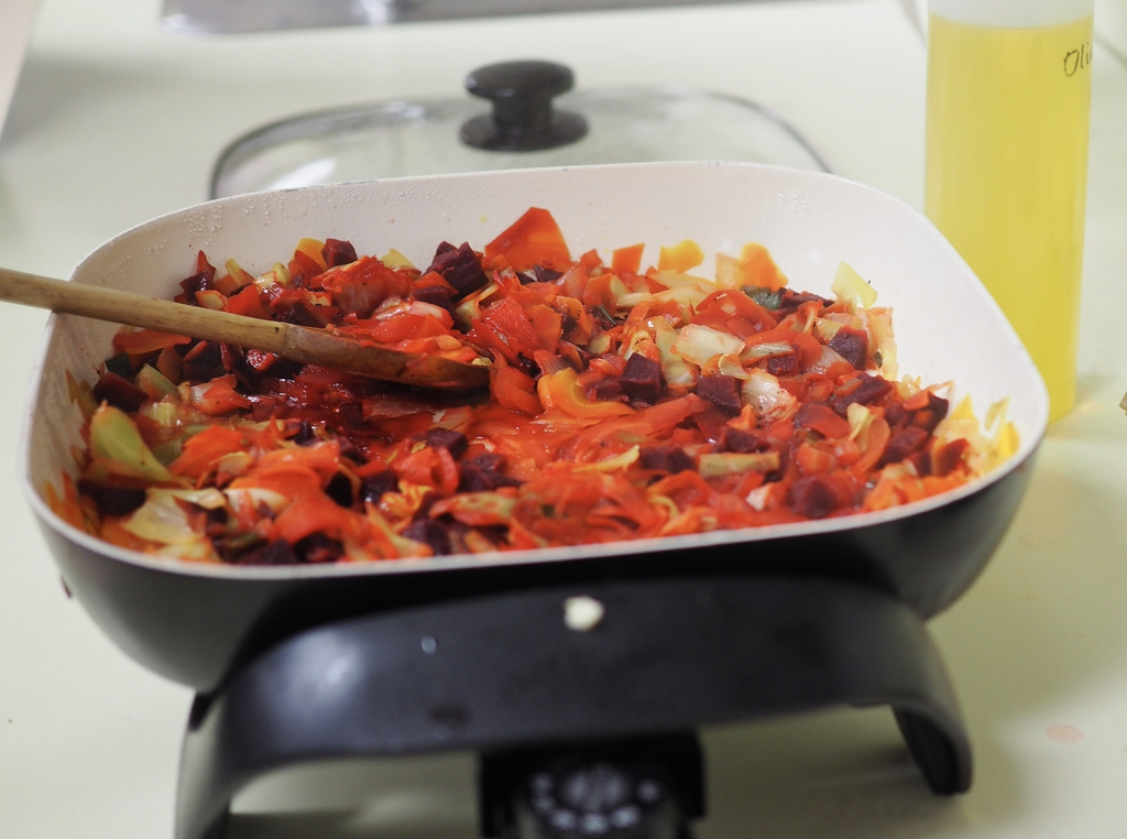 Skillet of borscht