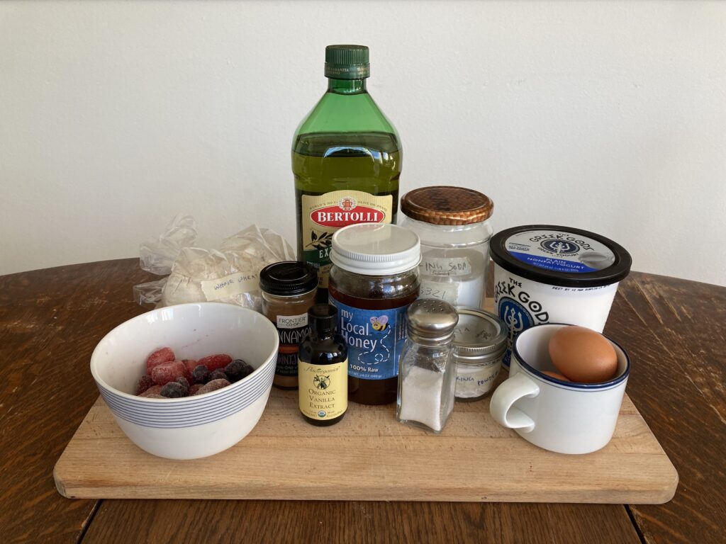 Whole wheat berry muffin ingredients