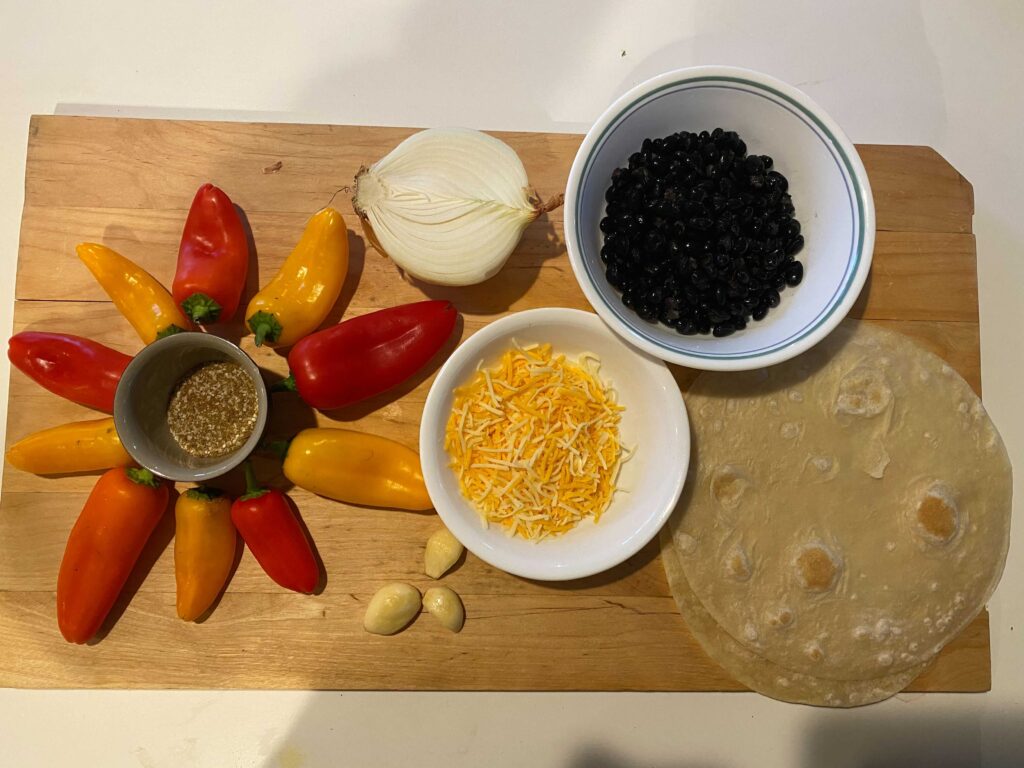 Veggie quesadilla ingredients