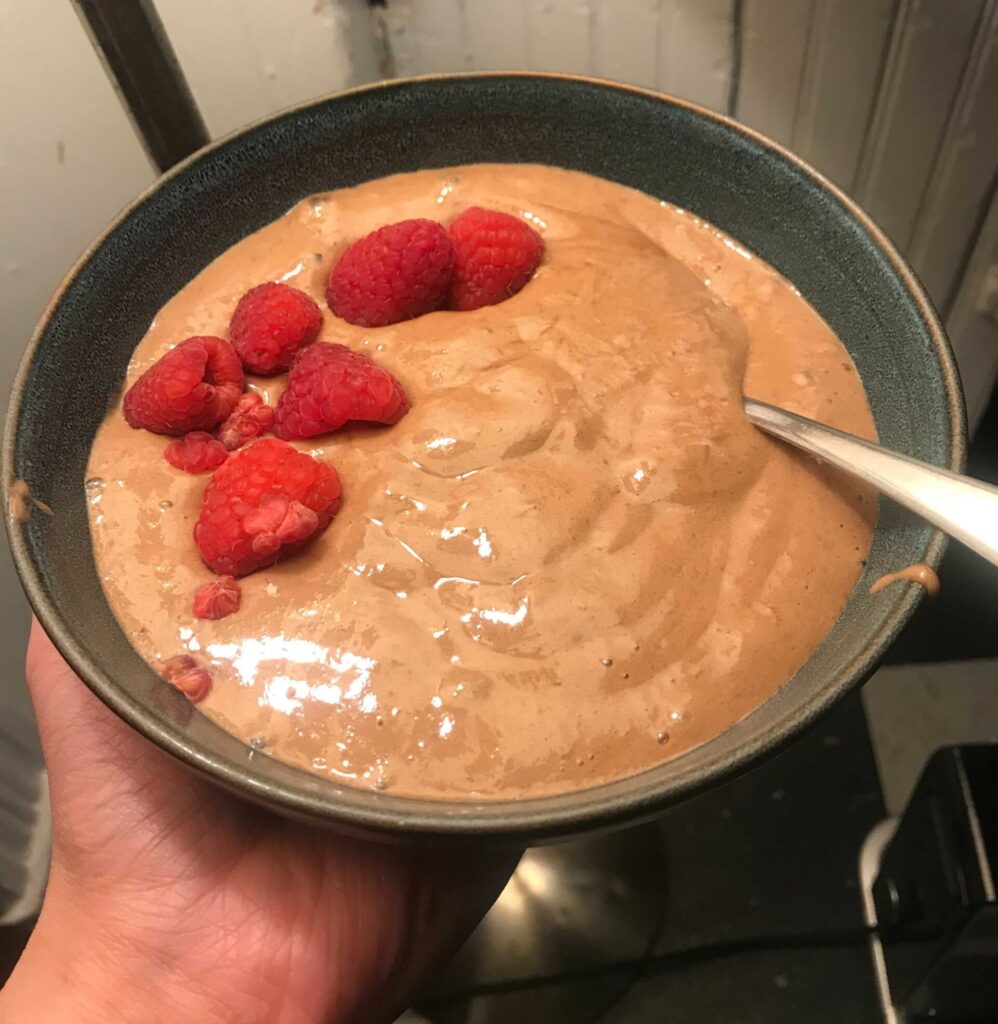 Vegan banana ice cream bowl